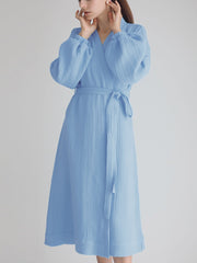Solid color pajamas women robe bathrobe women pajamas cotton robe women loungewear spring loungewear