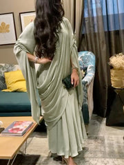 Green Elegant Waist Dress