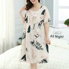 Nightgowns Women Printed Trendy Sweet Plus Size 5XL Chic Korean Style Lovely Home Womens Sleepshirts Nightwear Comfortable