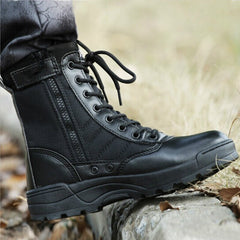 Hot Fashion Men Boots Winter Outdoor Leather Military Boots Breathable Army Combat Boots Plus Size Desert Boots Men Hiking Shoes