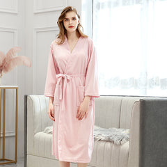 Net celebrity live broadcast of the same with goods spring, autumn and summer waffle bathrobe spa salon cardigan nightgown manufacturers supply