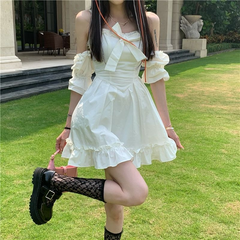 Color suspender dress women's clothing 2022 new style soft wind design feeling niche temperament short skirt
