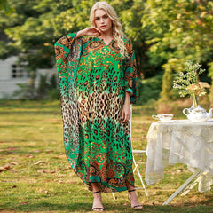 Women Summer Maxi Dress Boho Dress Plus size dress Beach holiday print dress plus size Loose robe Party Long Dress casual Female Robes