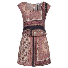 فساتين الشاطئ الصيفية النسائية الكاجوال بوهو A Line فستان قصير بدون أكمام مطبوع أنيق بخصر مطاطي فستان قصير نحيف فضفاض