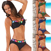 New bikini swimsuit female steel support sexy bikini split 4 color stitching swimsuit