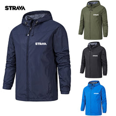 STRAVA Spring Autumn Windbreaker Cycling Jacket Men Breathable Hooded Blazer Hiking Waterproof Wear Scratch Resistant Riding Jacket Coats