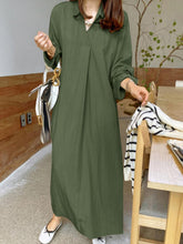 Spring Women Solid Long Dress ZANZEA Elegant V Neck Long Sleeve Maxi Dresses Stylish Pleated Shirt Vestidos Oversized Sundress