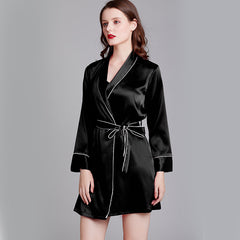 بيجامة حريرية نسائية صيفية مثيرة من الحرير الجليدي ثوب نوم نسائي صيفي ثوب نوم رداء حمام خدمة منزلية