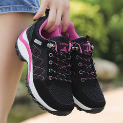 Ladies Fashion Sports Shoes Outdoor Hiking Shoes Breathable Trekking Shoes Women Heighten Shoes Casual Running Shoes Comfortable Shoes Size 35-42