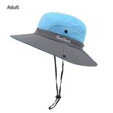 3q Fishing Hat Sun Protection UPF 50+ Sun Hat Bucket Summer Men Women Large Wide Brim Bob Hiking Outdoor Hat with Chain Strap