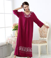 Women's cotton computer- and comfortable home wear with seven minute sleeves washable cotton Korean version nightgown