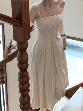 Strap Elegant Casual Midi Ladies Summer Dress Sleeveless Retro A-Line Party Tank Top Ladies Fashion Robe