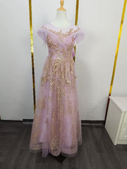 Pink colored yarn spring new one-shoulder bride toast dress banquet annual meeting engagement wedding dress evening dress skirt