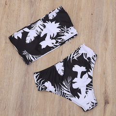 Swimwear European and American fashion tube top strap split bikini swimsuit