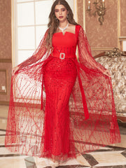 Elegant sequined strapless dress