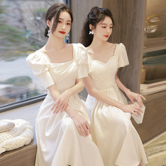 Champagne bridesmaid dress long 2022 spring and summer new bridesmaid dress wedding sister dress graduation dress slim