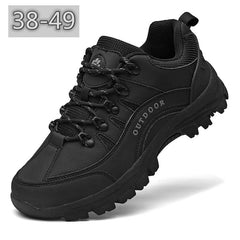New large size hiking shoes men's thick-soled outdoor sports shoes leather low-cut hiking shoes cross-country boots casual shoes