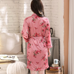 sleepwear Two-Piece set dress and robe Fashion Women Tops Blouses Plus Size Night Robe Satin Robes Women Sexy with Chest Pad Small Strap Pajamas