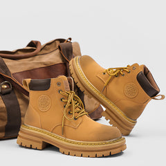 European and American fashion rhubarb boots men's classic men's boots big toe thick bottom wear-resistant hiking boots minimalist retro British style