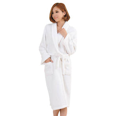 Winter Warm Thick Fleece Bathrobe Women Knee Length Bath Robe Soft Thick Bridesmaid Robes Female Dressing Gown Sleepwear