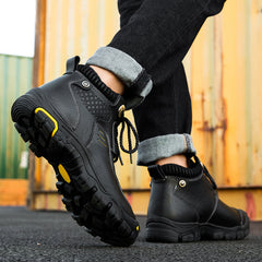 Waterproof motorcycle riding shoes extra size genuine leather riding boots men's racing motorcycle shoes anti collision outdoor hiking boots