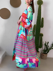 فستان قطن ملون