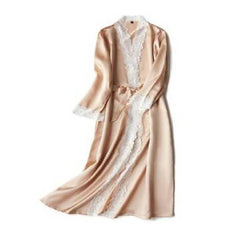 رداء طويل من الدانتيل الحريري رداء نوم صيفي للسيدات رداء نوم نسائي رقيق رداء حمام حريري للسيدات رداء نوم داخلي للنساء