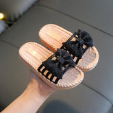 New Summer Girls Sandals Slides Kids Beach Sandals Pleated Ruffles Sweet Kids Slippers for Bath Swimming Indoor Outdoor