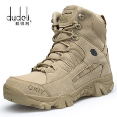 Military Boots Men Outdoor Genuine Leather Tactical Combat Man Boots Army Hunting Work Boots For Men Shoes Casual Bot