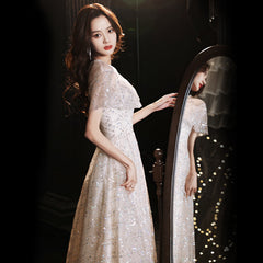Best-selling new champagne evening dress celebrity air dignified temperament autumn birthday bridesmaid dress 2022 new slim and thin girl