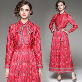 Temperamental Women Summer Long Dreese Peter Pan Collar Big Sweet Vestidos Bodycon Comfortable Mid Calf Floral Skirts