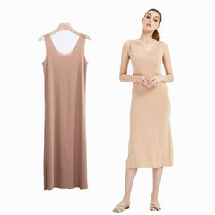 M 5XL Plus size nightgowns women sleep ice silk nightdress seamless vest long dress female nightshirt bottoming shirt
