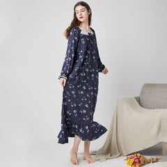Spring Long Sleeve Cotton Nightdress Nightgown For Women Elegant Cute Princess Style Sleepwear Sleepdress Home Wear Nightgowns