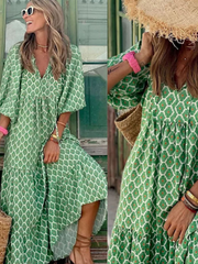 فستان جديد لربيع وصيف 2022 بأكمام منتفخة هندسية جديدة ملابس نسائية للشارع المقلي