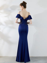 سيدتي Slim Grandeurnoble فستان سهرة طويل بدون حمالات فستان أسود للحفلات