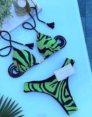 New swimsuit ladies split bikini European and American bikini double fabric lace-up soft pack swimwear