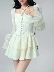 فساتين صيفية للنساء 2022 فستان حفلات بأكمام طويلة أنيق وأنيق تصميم نسائي بوهو للشاطئ فستان قطعة واحدة كوري أنيق غير رسمي