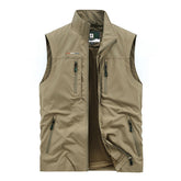 Work Vest Men's Summer Motorcycle Rider Multi Pocket Sleeveless Jacket Fishing Wear Hunting Wear Men's Jacket