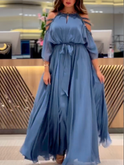 elegant chiffon waist dress