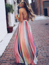 Contrast Panelled Off-Shoulder Print Dress Slim Fit Maxi Dress