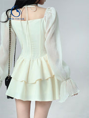 فساتين صيفية للنساء 2022 فستان حفلات بأكمام طويلة أنيق وأنيق تصميم نسائي بوهو للشاطئ فستان قطعة واحدة كوري أنيق غير رسمي