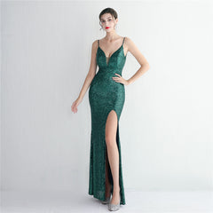Long Suspender Dress Banquet Slim Evening Dress Temperament Elegant Stunning Mermaid Dress