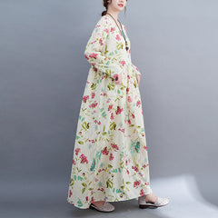 Fat woman large size women's clothing 2022 autumn new print dress temperament long skirt robe