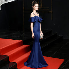 Satin Maxi skirt Summer Autumn Winter Spring Banquet Sexy Drape Spaghetti strap