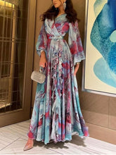 SWEET PRINTED CHIFFON LONG DRESS