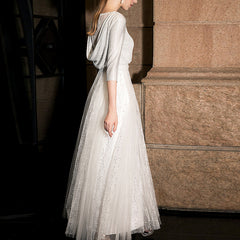 فستان مضيف نسائي لخريف 2022 فستان سهرة شبكي لامع مزين بالترتر لخريف 2022