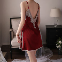 Ladies Fashion Comfortable Simulated Silk Homewear Nightdress JJX417AZ