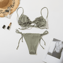 Dakeng strip strap split swimsuit swimsuit European and American new bikini