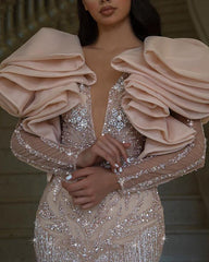 فستان مثير للحفلات برقبة على شكل حرف V مع تنورة على شكل الورك بنمط جديد