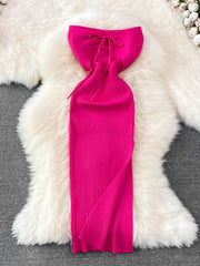 فستان ركاب جديد لصيف 2023 بدون حمالات بخصر عالٍ ومجوف ونحيف وبدون أكمام